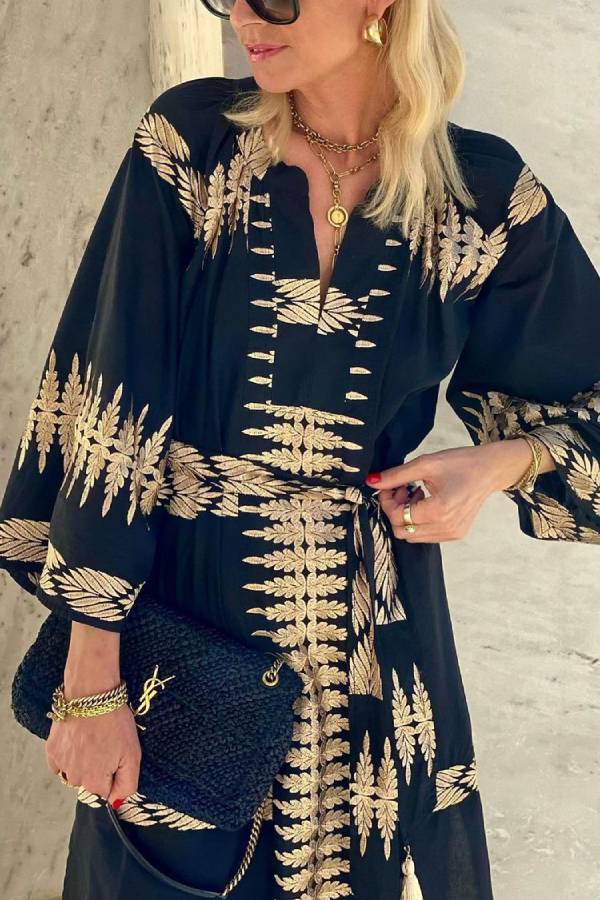 LM | Midnight Boho Bliss Dream Midi Dress