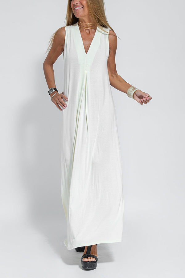 LM | Elegant is forever knit solid color sleeveless slit maxi dress