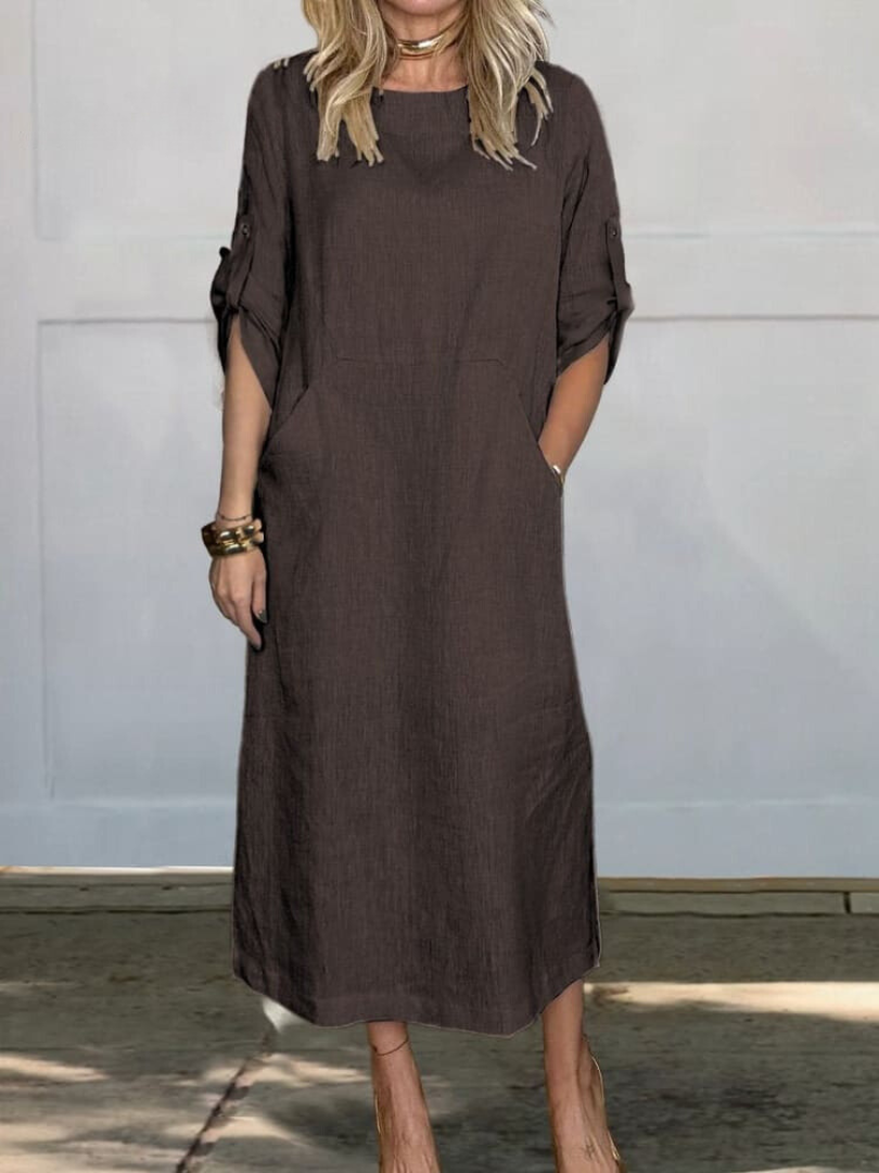 LM | Elegant pocket midi dress
