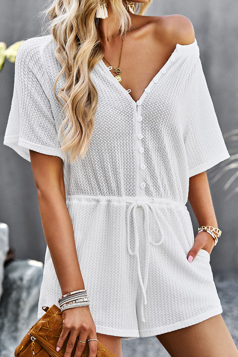 LM | buttons design casual one-piece romper
