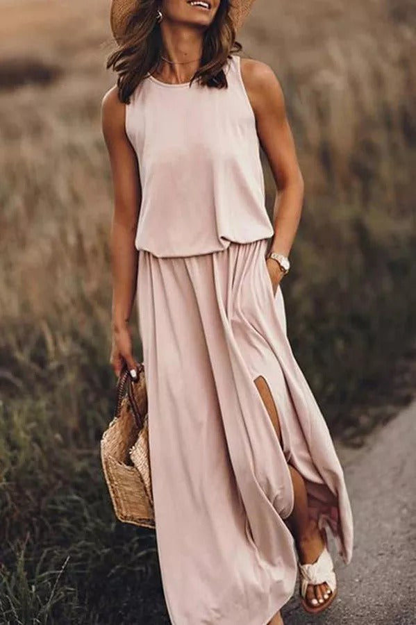LM | Giselle Loose-fitting maxi dress with slit