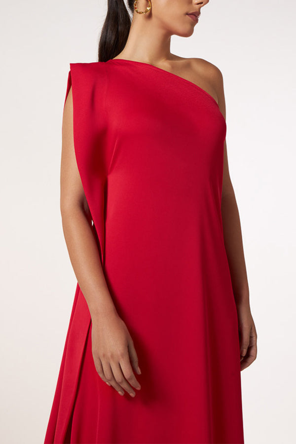 LM | Timeless charm One-shoulder A-line elegant maxi dress