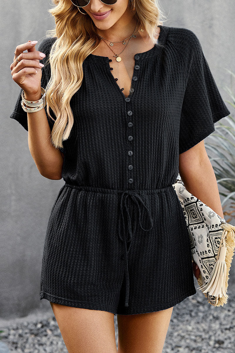 LM | buttons design casual one-piece romper