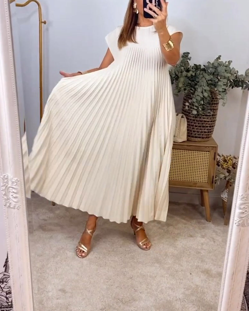 LM | Elegant pleated maxi dress