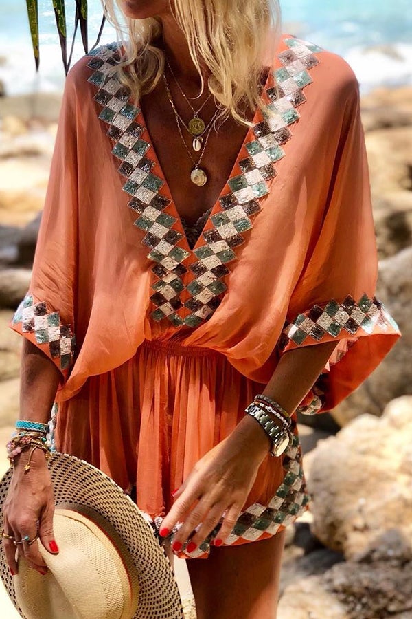 LM | Feel That Sun Embroidered kimono romper