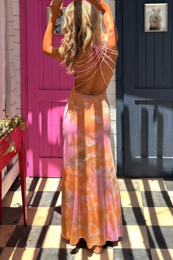 LM | Cross back stretch maxi dress