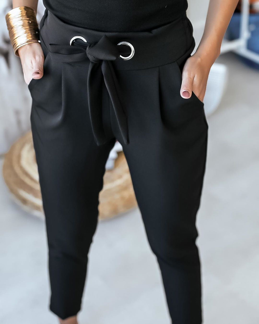 LM | elegant pants with bow belt