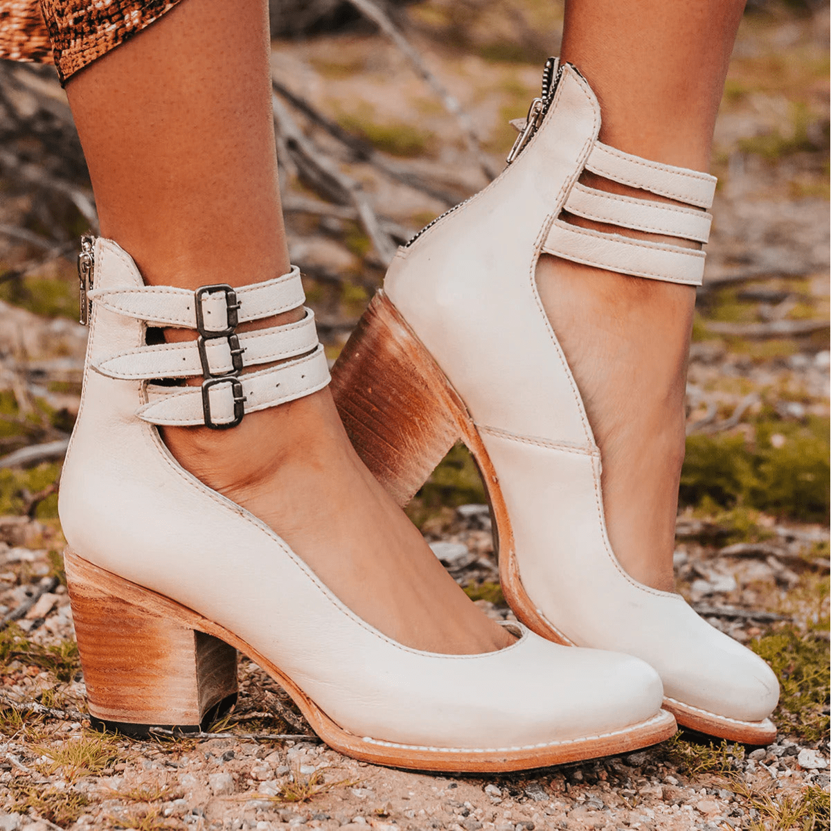 LM | triple buckle heels