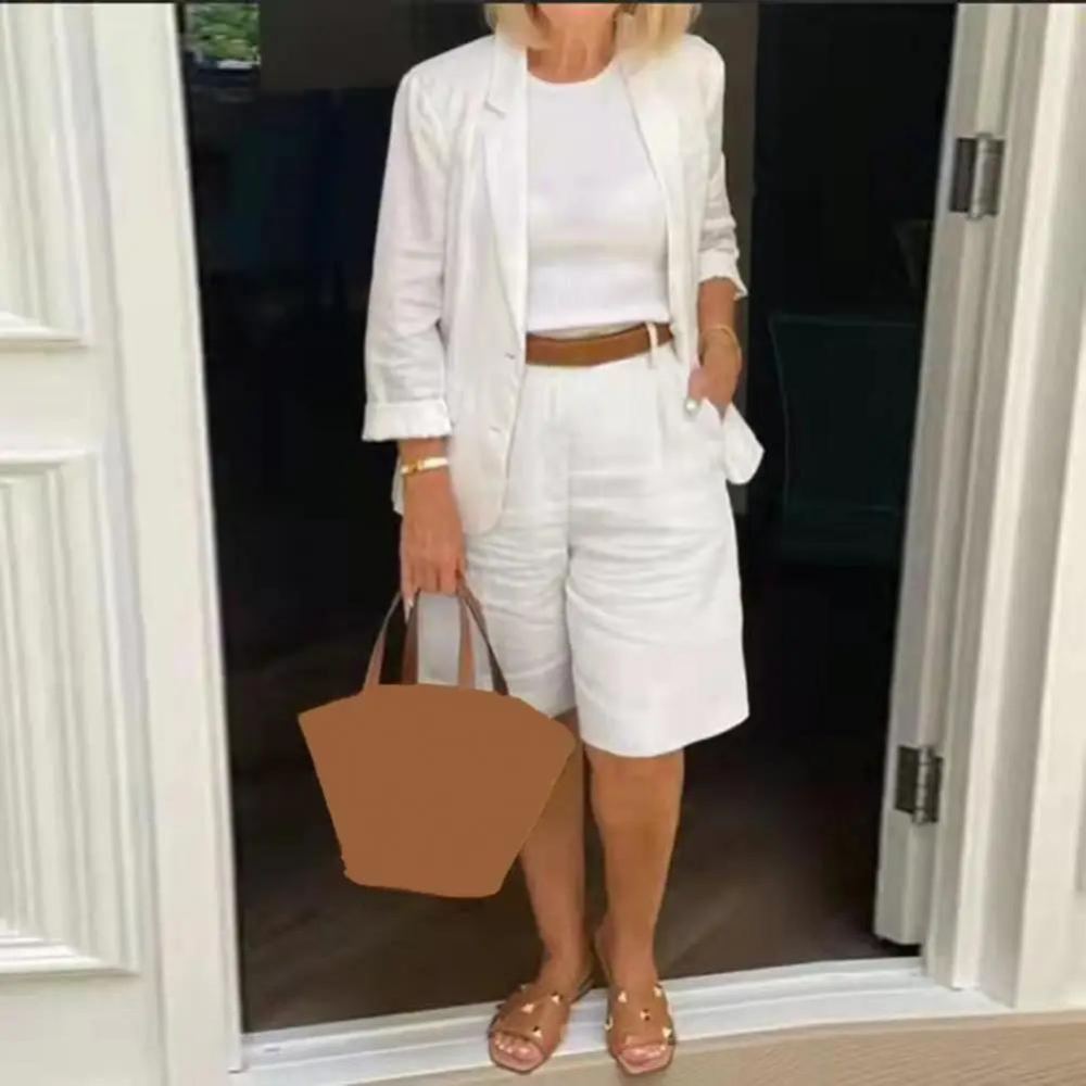 TS | Luxurious blazer and shorts ensemble for women