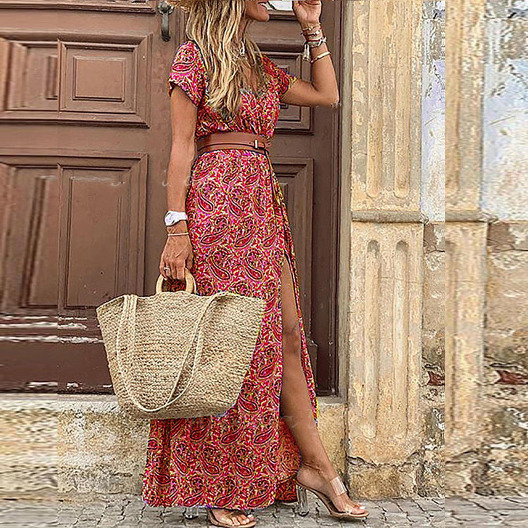 LM | Boho maxi dress with belt