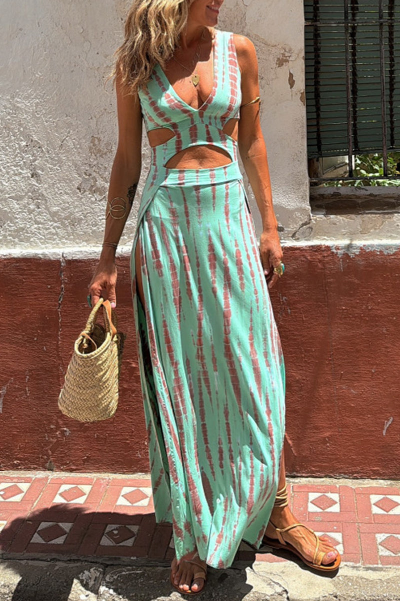LM | Bohemian neckline maxi dress