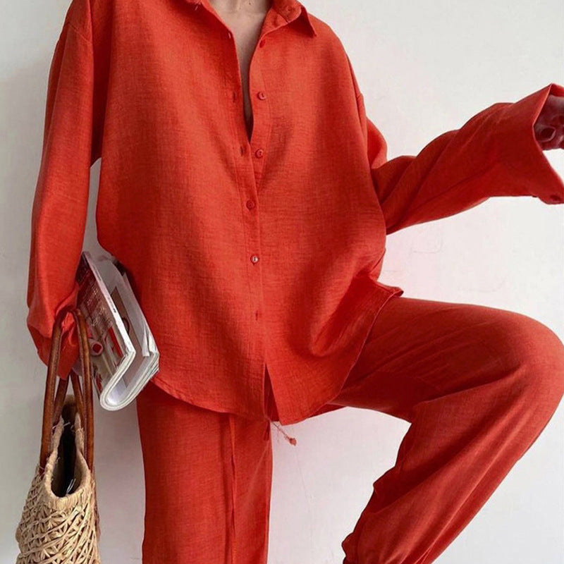 LM | blouse and wide-leg pants