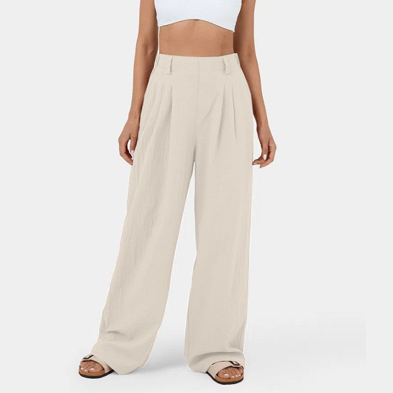 LM | High-waisted straight-leg pants for women
