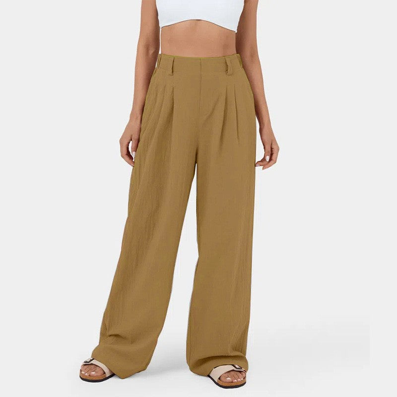 LM | High-waisted straight-leg pants for women