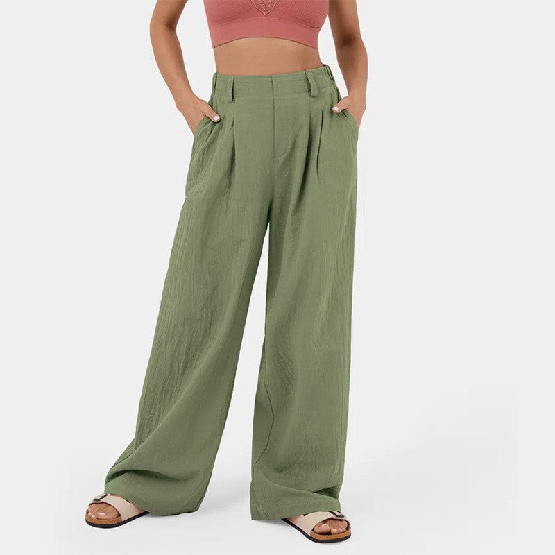 LM | High-waisted straight-leg pants for women
