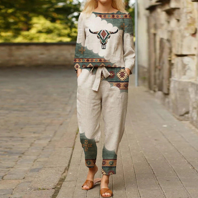 LM | Stylish set with ethnic print