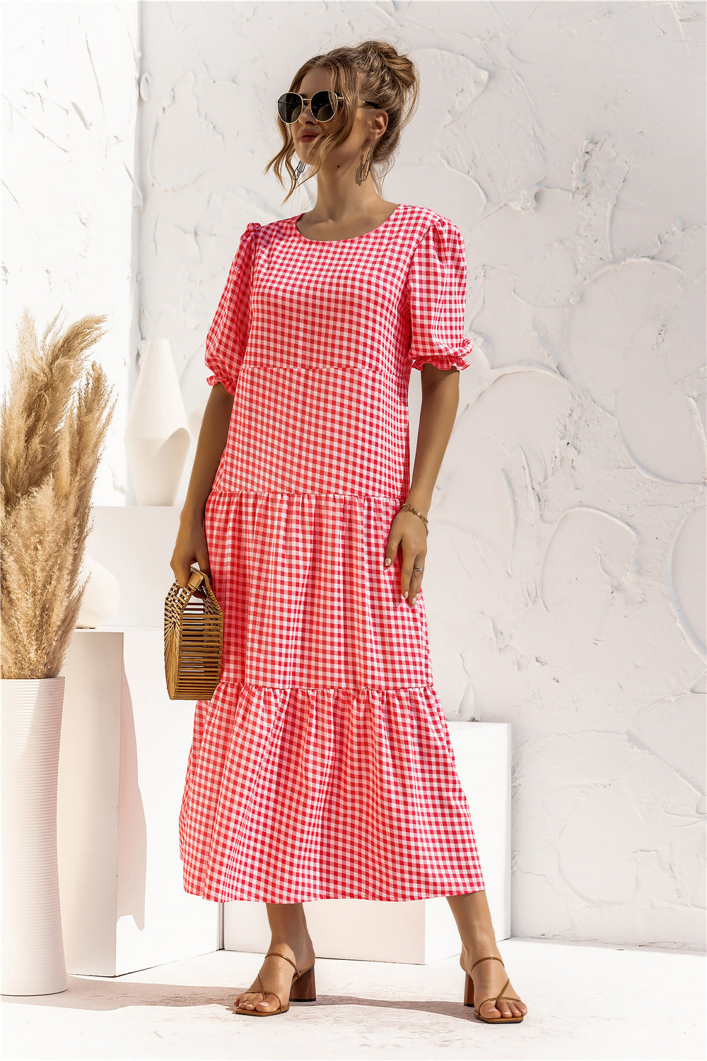 LM | Gingham midi dress for every day