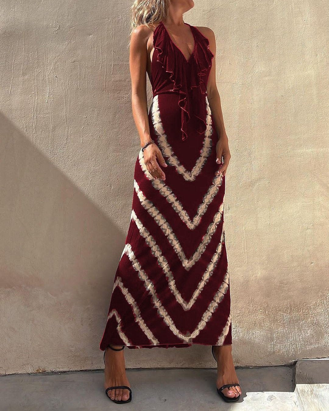 LM | Tie-Dye Halter Maxi Dress