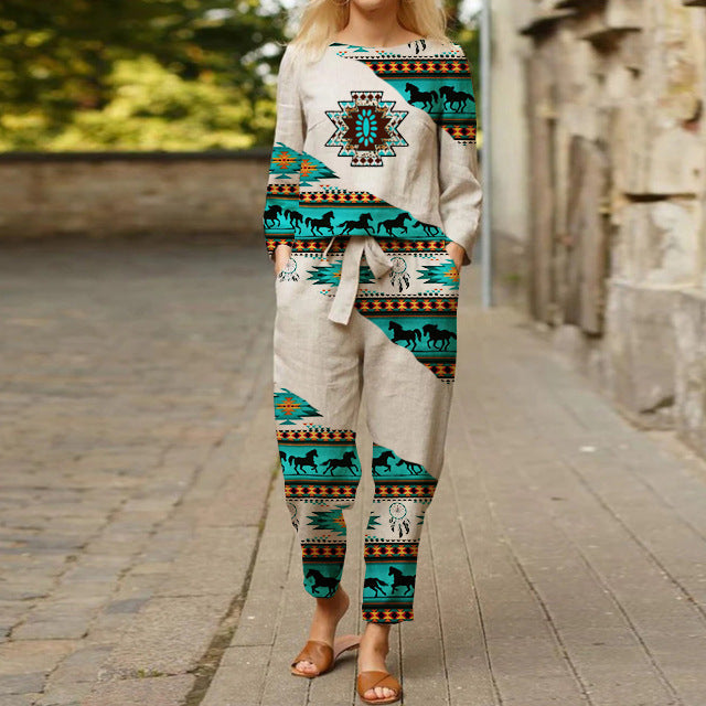 LM | Stylish set with ethnic print