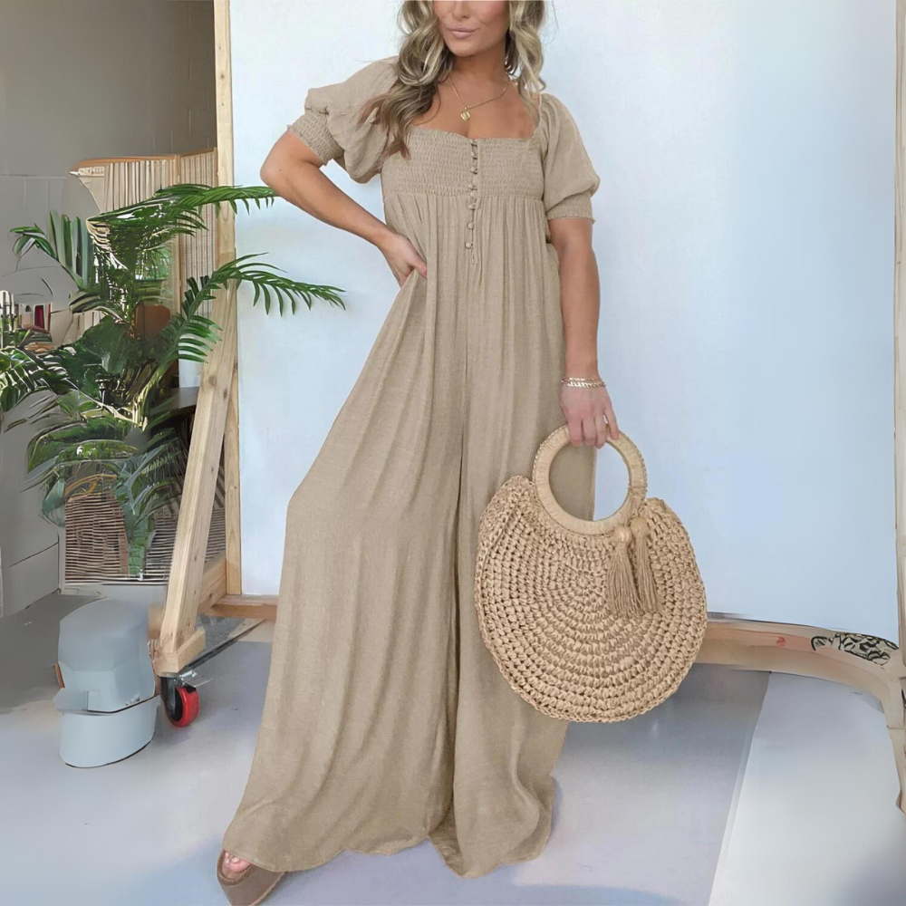 TS | Jumpsuit with square neckline and buttons