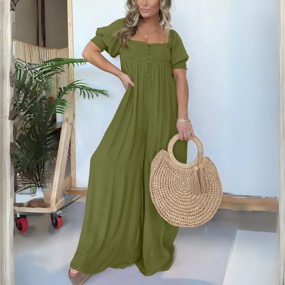 TS | Jumpsuit with square neckline and buttons