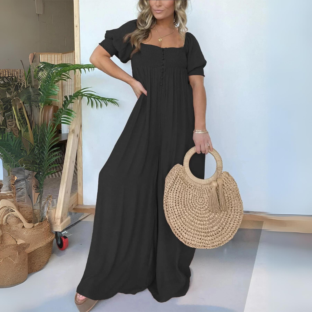 TS | Jumpsuit with square neckline and buttons