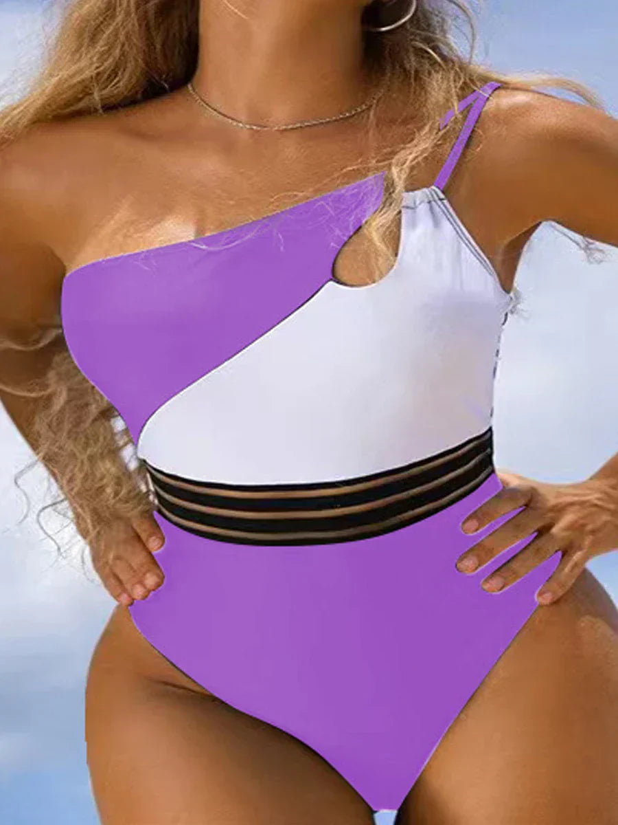 LM | Bikini swimsuit for women fabric panel patchwork body