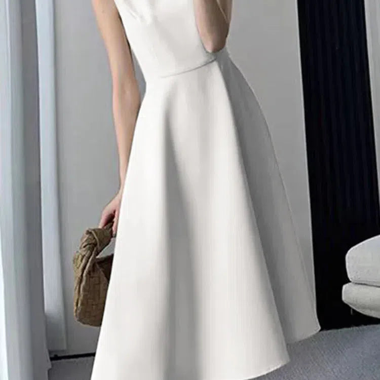 LM | ZANZEA Casual O-Neck Tank Midi Dress Women Elegant Summer Sundress