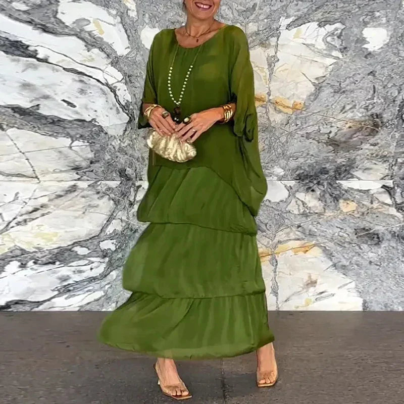 LM | Flowing maxi dress in a layered look