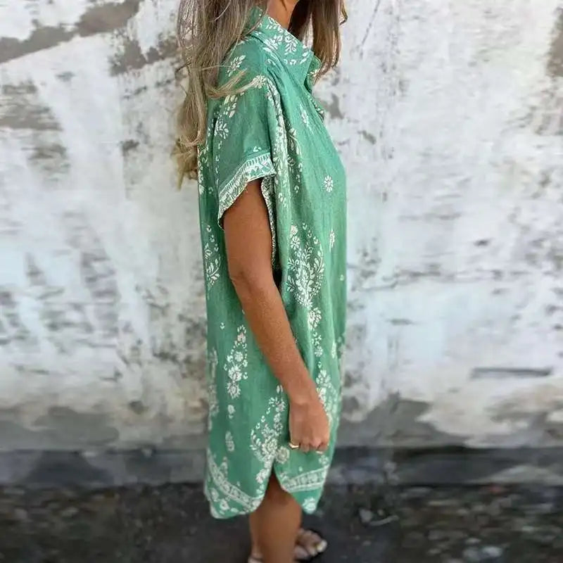 LM | Midi dress with buttoned pockets