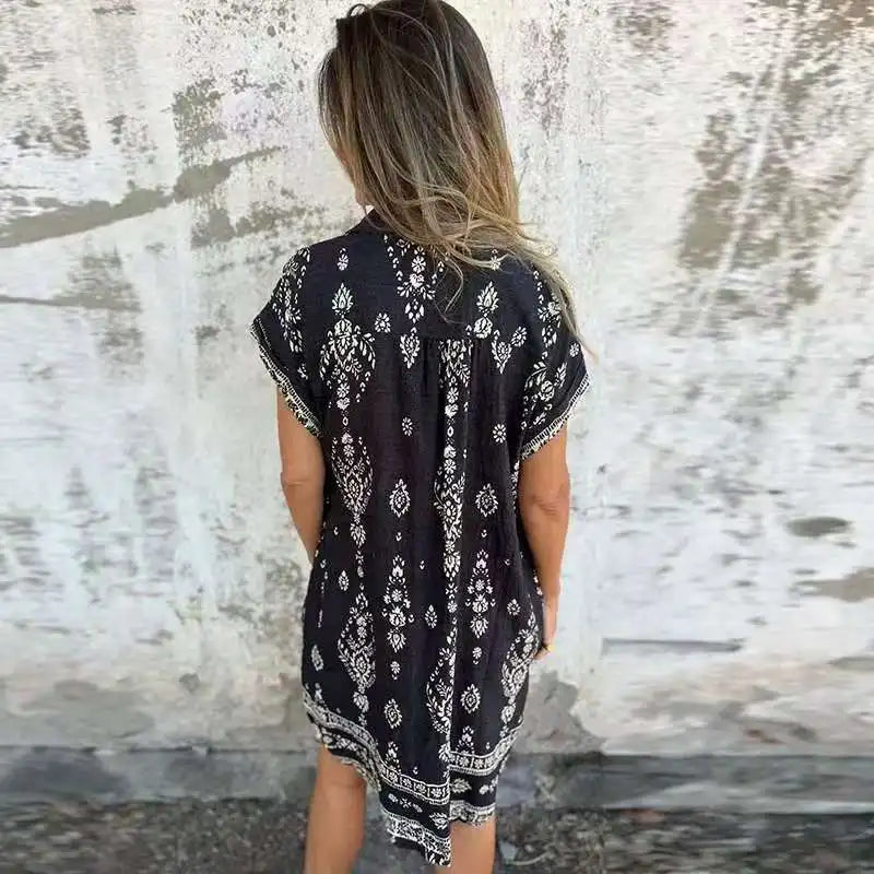 LM | Midi dress with buttoned pockets