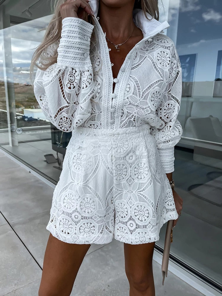 LM | Lace romper dress