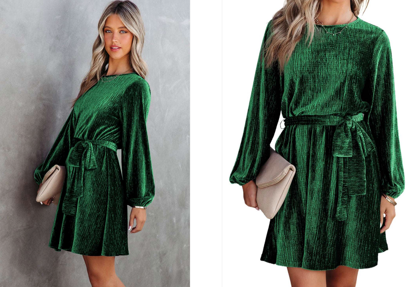 LM | Long-sleeved velvet mini dress