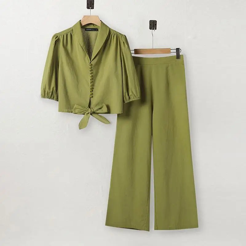 LM | Relaxed and airy top and pants set
