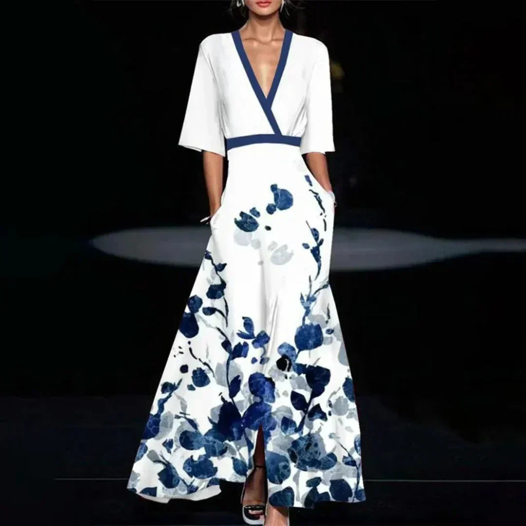 LM | Elegant maxi dress with floral pattern