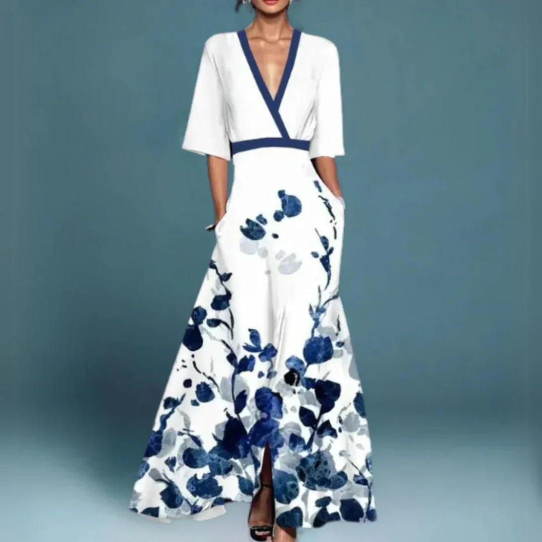 LM | Elegant maxi dress with floral pattern