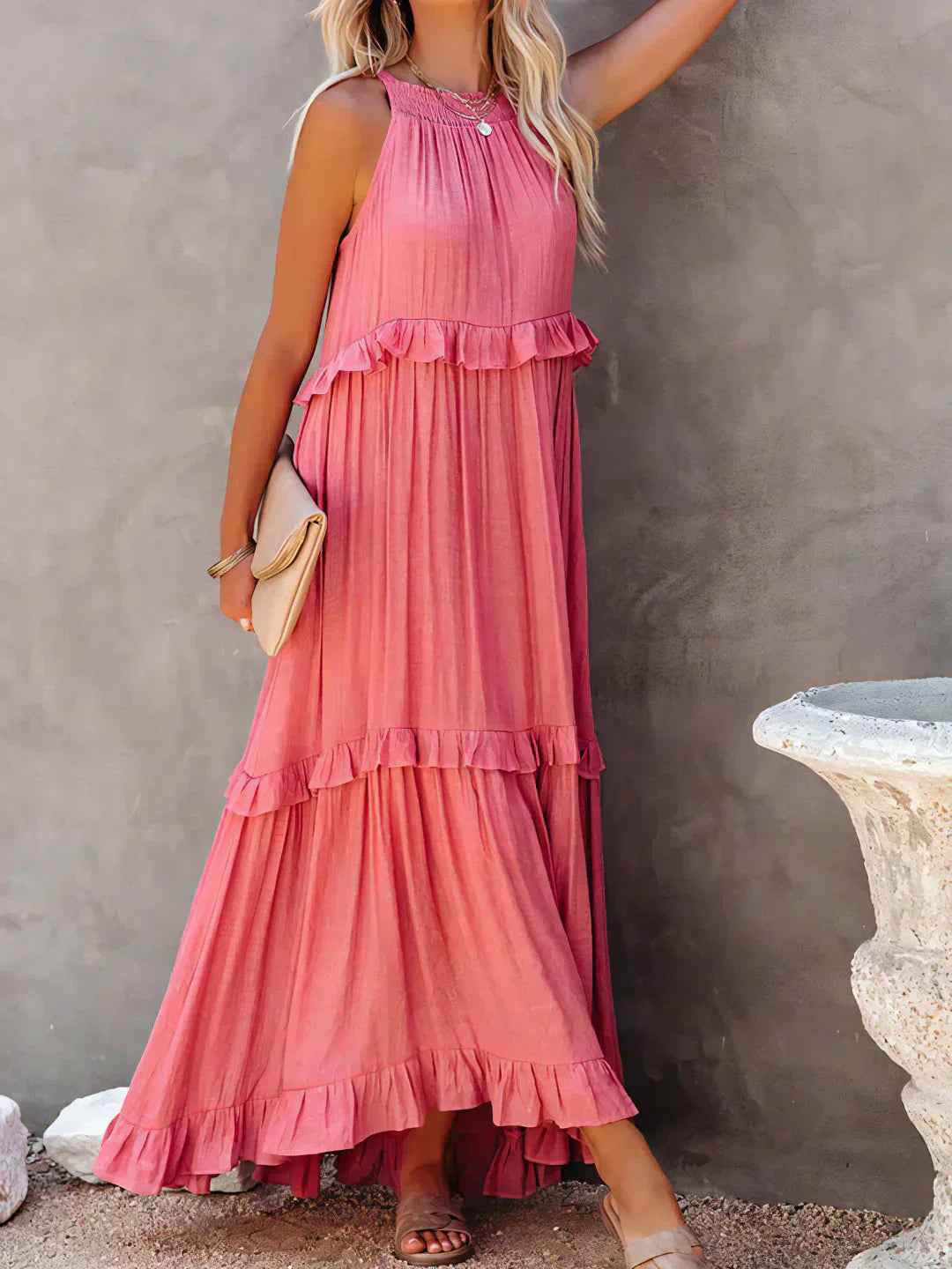 LM | Effortless Ruffle Maxi Dress
