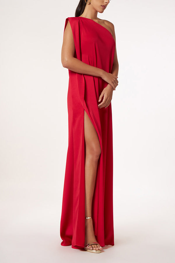 LM | Timeless charm One-shoulder A-line elegant maxi dress