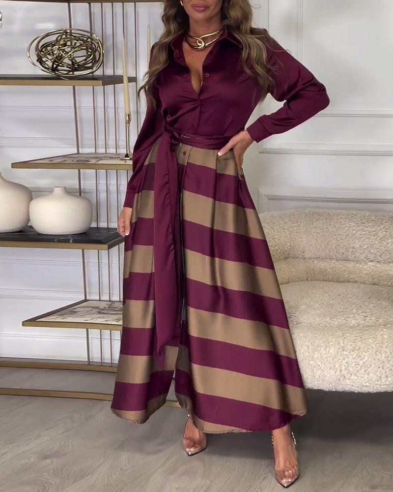 LM | Elegant striped maxi dress