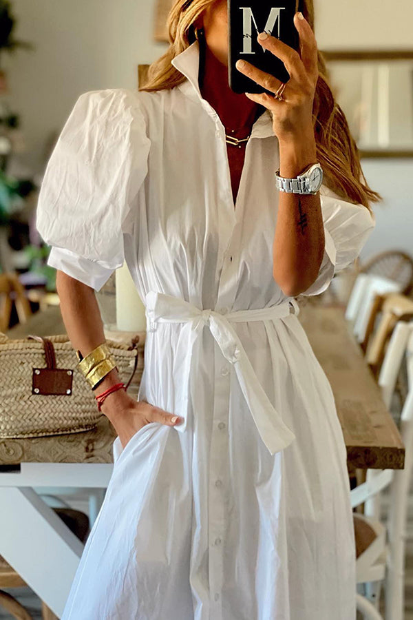 LM | Vintage pocket shirt midi dress