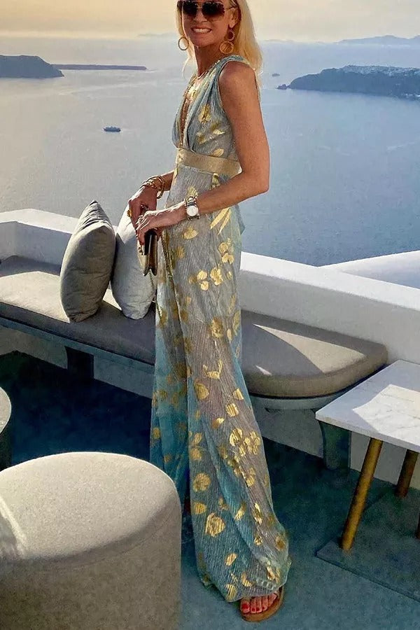 LM | Golden Sunset Stories maxi dress with V-neckline