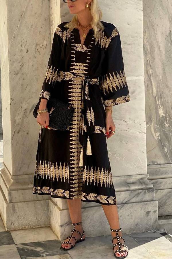 LM | Midnight Boho Bliss Dream Midi Dress