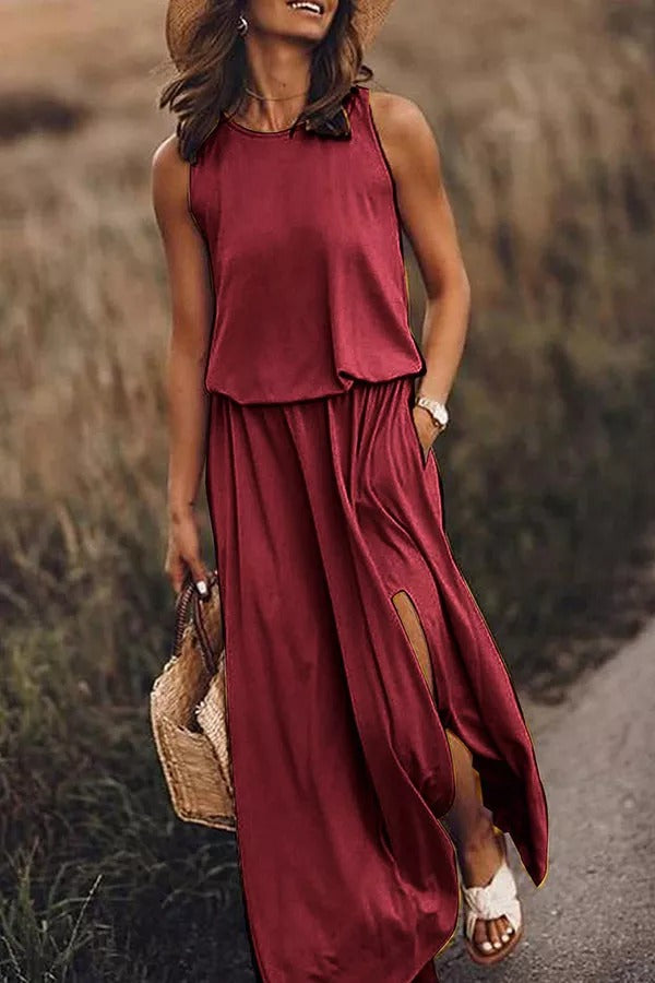 LM | Giselle Loose-fitting maxi dress with slit