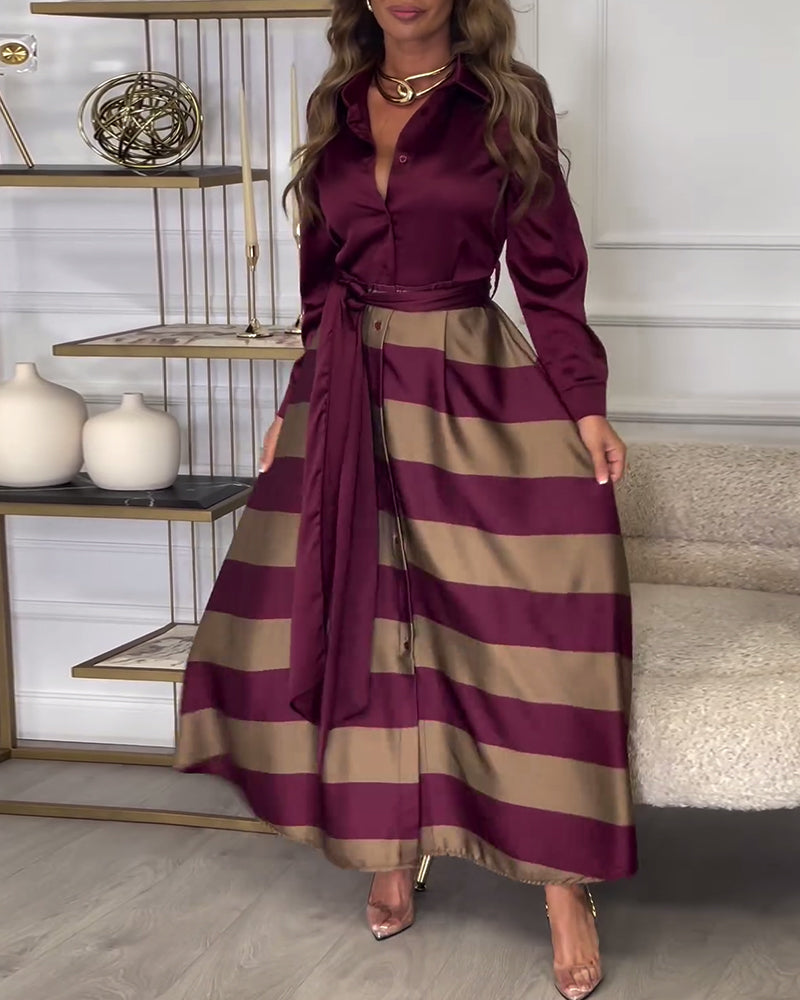 LM | Elegant striped maxi dress