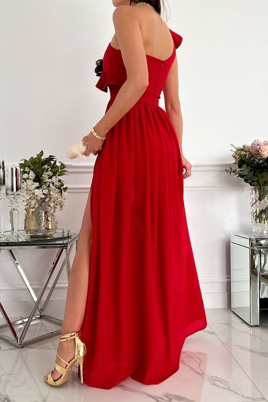 LM | Darling Muse Ruffle One Shoulder Party Maxi Dress