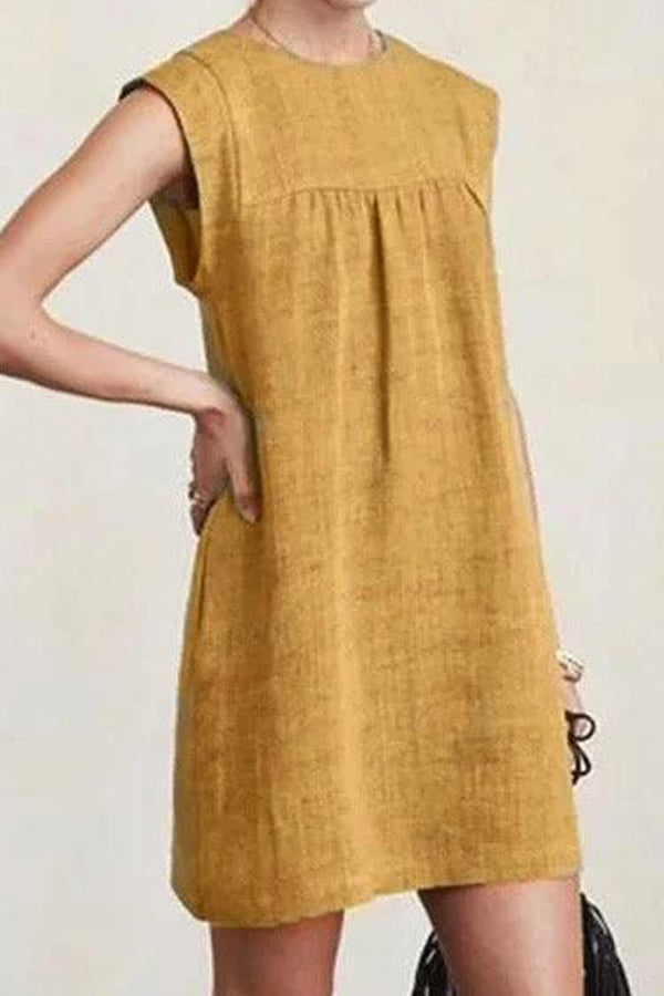 LM | CASUAL SLEEVELESS MINI DRESS IN A-LINE