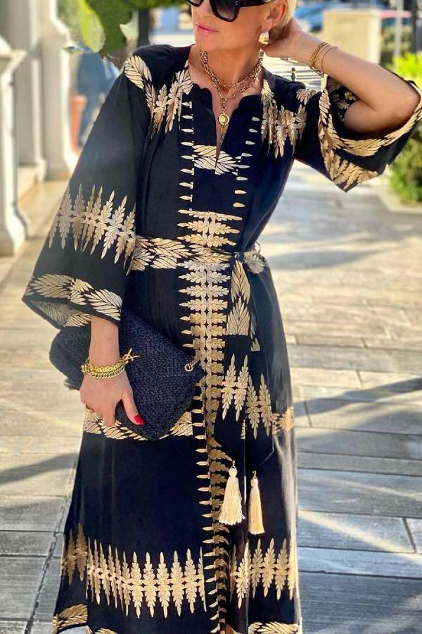 LM | Midnight Boho Bliss Dream Midi Dress