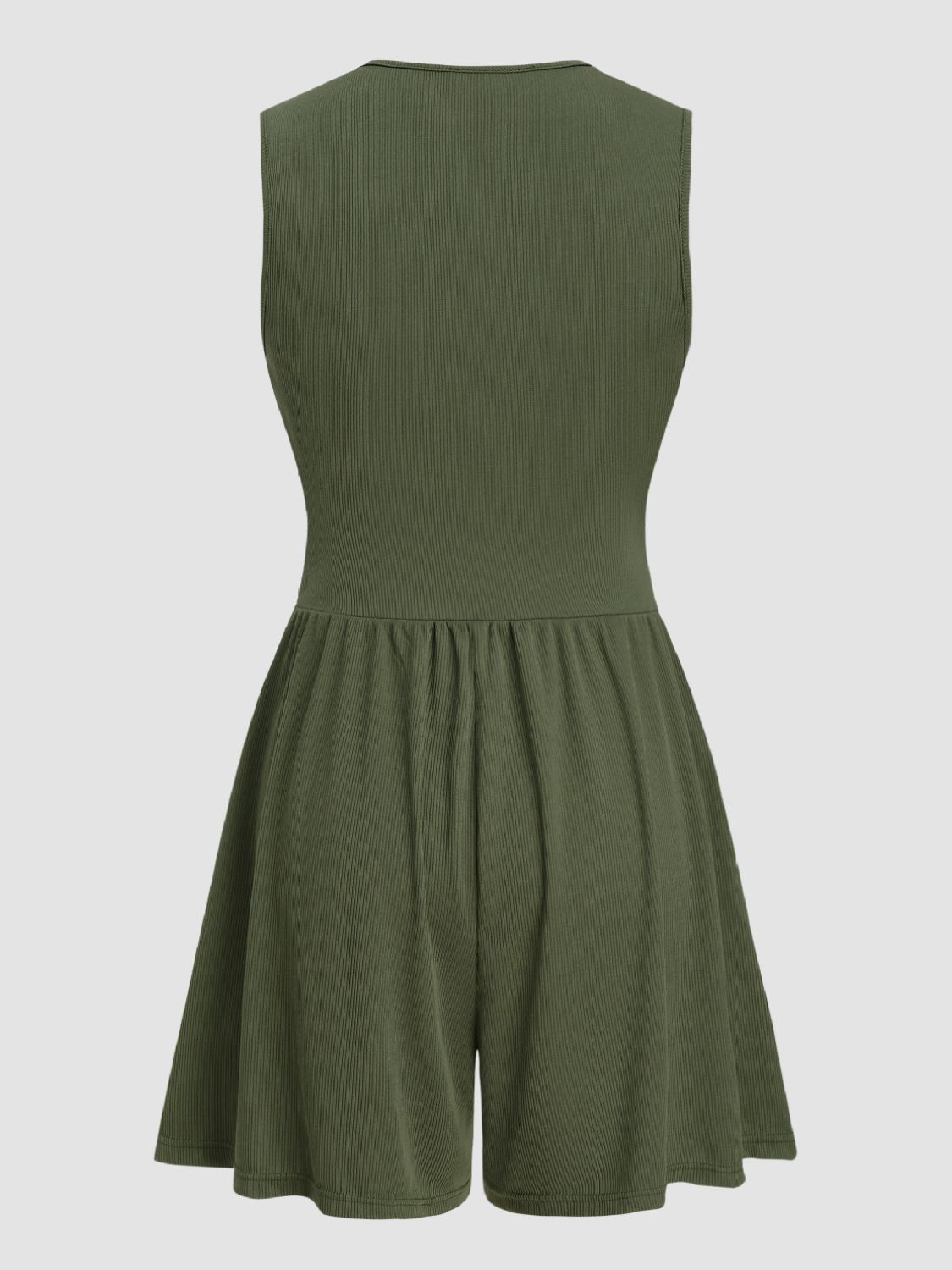 LM | Ruched sleeveless romper