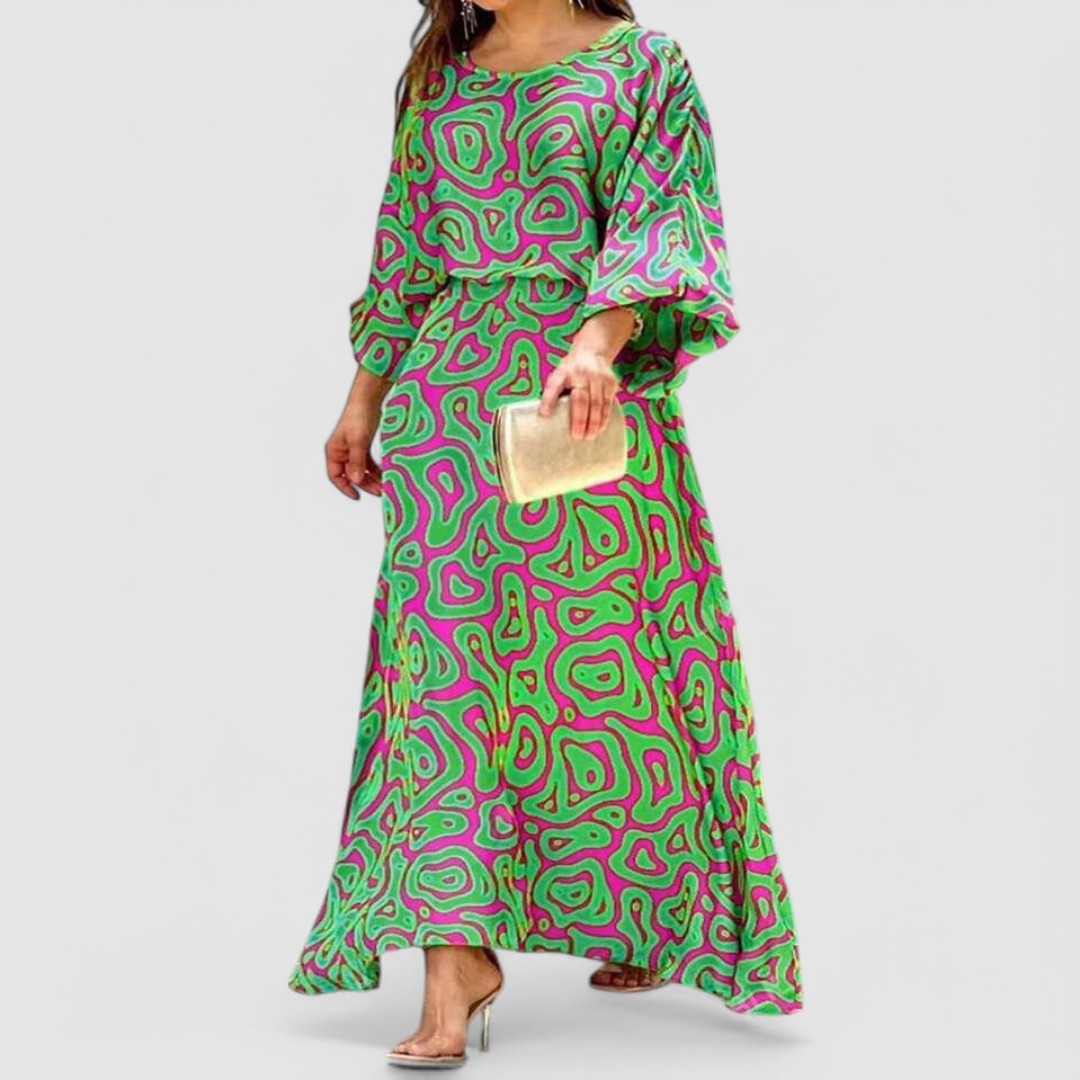 LM | Abstract print maxi dress