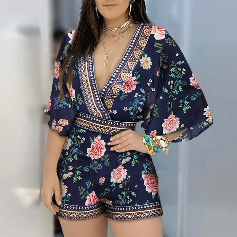 LM | Elegant floral print Romper